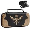 TiMOVO Carrying Case Compatible with Nintendo Switch OLED Model 2021 & Switch, Durable Hard Shell Game Storage Handbag Portable Travel Bag PU Pouch with Pocket for 10 Game Cards & Accessories, Gilding(Black Gold Eagle)