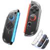 TiMOVO Controller Case for Switch 2 JoyCon, 2 Pack Magnetic Hard PC Switch 2 JoyCon Cover Shock-Absorption and Anti-Scratch, Switch 2 Accessories JoyCon Controller Cover, Black + Clear