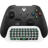 TiMOVO Green Backlight Keyboard for Xbox One, Xbox Series X/S,Wireless Chatpad Message KeyPad with Headset & Audio Jack,Mini Game Keyboard Fit Xbox One/One S/One Elite/2, 2.4G Receiver Included, Black(White)