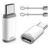 TiMOVO Lightning Female to USB C Male Adapter, 4 Pack USB C to Lightning Adapter Supports Charging & Data Sync with Anti-Lost Loop for iPhone 15/16 Pro Max Plus, iPad Pro/Air, Not for Audio/OTG, White(White&Gray)