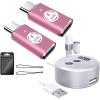 TiMOVO Lightning Female to USB C Male Adapter,Lightning to USB C Adapter Converter with 35W Fast PD Charger & Data Transfe for iPhone 15/16/Pro/Pro Max/Plus,iPad Pro/Air USB-C Adapter, Silver(Pink)