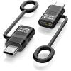 TiMOVO Lightning to USB C Adapter, 2 Pack Lightning Female to USB C Male Adapter with 60W Fast Charge & Anti-Lost Loop for iPhone 16/15 Pro Max/Pro/Plus, iPad, MacBook Pro/Air,Galaxy S24/S25/S23-White(2 Pack Black)