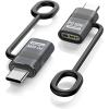 TiMOVO Lightning to USB C Adapter, 2 Pack Lightning Female to USB C Male Adapter with 60W Fast Charge & Anti-Lost Loop for iPhone 16/15 Pro Max/Pro/Plus, iPad, MacBook Pro/Air,Galaxy S24/S25/S23-White(2 Pack Gray)