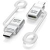 TiMOVO Lightning to USB C Adapter, 2 Pack Lightning Female to USB C Male Adapter with 60W Fast Charge & Anti-Lost Loop for iPhone 16/15 Pro Max/Pro/Plus, iPad, MacBook Pro/Air,Galaxy S24/S25/S23-White(2 Pack Silver)