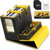 TiMOVO MTG Deck Box, MTG Commander Card Deck Box with Commander Display & Dice Tray Fits 400+ Unsleeved Cards, Leather Magnetic Card Storage Case with 6 Dividers for TCG CCG Magic Cards, Black+Red(Black & Yellow)