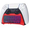 TiMOVO PS5 Controller Keyboard with Green Backlit, Wireless Bluetooth Keypad Chatpad for PlayStation 5, Built-in Speaker & 3.5mm Audio Jack, Mini Gaming Keyboard for PS5 Accessories, Black(Red)