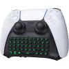 TiMOVO PS5 Controller Keyboard with Green Backlit, Wireless Bluetooth Keypad Chatpad for PlayStation 5, Built-in Speaker & 3.5mm Audio Jack, Mini Gaming Keyboard for PS5 Accessories, Black(Black)