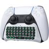 TiMOVO PS5 Controller Keyboard with Green Backlit, Wireless Bluetooth Keypad Chatpad for PlayStation 5, Built-in Speaker & 3.5mm Audio Jack, Mini Gaming Keyboard for PS5 Accessories, Black(White)