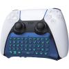 TiMOVO PS5 Controller Keyboard with Green Backlit, Wireless Bluetooth Keypad Chatpad for PlayStation 5, Built-in Speaker & 3.5mm Audio Jack, Mini Gaming Keyboard for PS5 Accessories, Black(Blue)