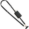 TiMOVO Phone Lanyard, Strap with Leather Wallet Pouch, Universal Crossbody Phone Lanyard Adjustable Neck Strap, Compatible with Most Smartphones, Black(Black)