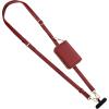 TiMOVO Phone Lanyard, Strap with Leather Wallet Pouch, Universal Crossbody Phone Lanyard Adjustable Neck Strap, Compatible with Most Smartphones, Black(Dark Red)