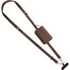 TiMOVO Phone Lanyard, Strap with Leather Wallet Pouch, Universal Crossbody Phone Lanyard Adjustable Neck Strap, Compatible with Most Smartphones, Black(Dark Brown)