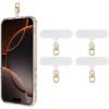 TiMOVO Phone Tether Tab Rotatable 360°, 4 Pack Cell Phone Lanyard Patch for Phone Strap, Anti-Theft Phone Tether Tab for iPhone 16, 15 & Most Smartphones, Black(White & Gold)