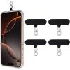 TiMOVO Phone Tether Tab Rotatable 360°, 4 Pack Cell Phone Lanyard Patch for Phone Strap, Anti-Theft Phone Tether Tab for iPhone 16, 15 & Most Smartphones, Black(Black & Silver)
