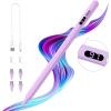 TiMOVO Stylus Pen for Touch Screens, Fast Charge Stylus Pen for Apple iPad/iPhone/Xiaomi/Samsung Android Capacitive Touch Screen Stylus Pen with Power Display, White(Purple)