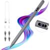 TiMOVO Stylus Pen for Touch Screens, Fast Charge Stylus Pen for Apple iPad/iPhone/Xiaomi/Samsung Android Capacitive Touch Screen Stylus Pen with Power Display, White(Gray)