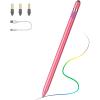 TiMOVO Stylus Pen for iPad 11th/10th/9th/8th/7th Generation, 20Hrs Work Palm Rejection iPad Pen Compatible with iPad Air 11″/13″(M3/M2)/5th/4th, Mini 6th/5th High Precise iPad Pencil 1st Gen, White(Pink)