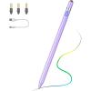 TiMOVO Stylus Pen for iPad 11th/10th/9th/8th/7th Generation, 20Hrs Work Palm Rejection iPad Pen Compatible with iPad Air 11″/13″(M3/M2)/5th/4th, Mini 6th/5th High Precise iPad Pencil 1st Gen, White(Purple)