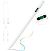 TiMOVO Stylus Pen for iPad, Apple Pencil USB C Fast Charge, Palm Rejection for 2018-2024 Apple iPad Pro 13/12.9/11”, iPad 10/9/8/7/6th Gen, iPad Air 11&13 inch (M2) /6/5/4/3th, iPad mini 5/6th(White)