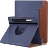 TiMOVO Universal Case for 9-11 Inch Tablet, 360 Degree Rotating Stand Protective Cover with Pen Pocket for 9 10 10.1 Inch Android Touchscreen Tablet, Black(Denim Blue & Brown)