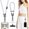TiMOVO Universal Phone Lanyard Crossbody, Adjustable Anti-Theft Phone Strap Crossbody for Phone Cases, Cell Phone Neck Lanyard Wrist Strap for Women, Khaki(Light Purple)