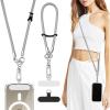 TiMOVO Universal Phone Lanyard Crossbody, Adjustable Anti-Theft Phone Strap Crossbody for Phone Cases, Cell Phone Neck Lanyard Wrist Strap for Women, Khaki(Gray)