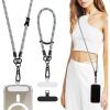 TiMOVO Universal Phone Lanyard Crossbody, Adjustable Anti-Theft Phone Strap Crossbody for Phone Cases, Cell Phone Neck Lanyard Wrist Strap for Women, Khaki(Black & White)