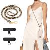 TiMOVO Universal Phone Lanyard, Metal Cell Phone Chain Anti-Theft Crossbody Strap for iPhone 17, 16 Series and Most Smartphones, Cell Phone Neck Holder for Women, Gold & Black(Black)