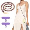 TiMOVO Universal Phone Lanyard, Metal Cell Phone Chain Anti-Theft Crossbody Strap for iPhone 17, 16 Series and Most Smartphones, Cell Phone Neck Holder for Women, Gold & Black(Dark Purple)