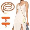 TiMOVO Universal Phone Lanyard, Metal Cell Phone Chain Anti-Theft Crossbody Strap for iPhone 17, 16 Series and Most Smartphones, Cell Phone Neck Holder for Women, Gold & Black(Orange)