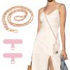 TiMOVO Universal Phone Lanyard, Metal Cell Phone Chain Anti-Theft Crossbody Strap for iPhone 17, 16 Series and Most Smartphones, Cell Phone Neck Holder for Women, Gold & Black(Pink)