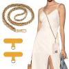 TiMOVO Universal Phone Lanyard, Metal Cell Phone Chain Anti-Theft Crossbody Strap for iPhone 17, 16 Series and Most Smartphones, Cell Phone Neck Holder for Women, Gold & Black(Khaki)