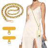TiMOVO Universal Phone Lanyard, Metal Cell Phone Chain Anti-Theft Crossbody Strap for iPhone 17, 16 Series and Most Smartphones, Cell Phone Neck Holder for Women, Gold & Black(Yellow)