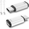 TiMOVO for Lightning to USB C Adapter, 2 Pack USB C Male to Lighting Female Adaptrer with 36W Fast Charging & Data Sync for iPhone 15/16 Pro/Pro Max/Plus, Galaxy S24/23, iPad, NOT for Audio/OTG, White(White/Black)