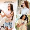 TiMOVO Clip & Go Strap Phone Lanyard, Cell Phone Strap with Leather Wallet Pouch, Universal Crossbody Phone Lanyard Adjustable Neck Strap Compatible with Most Smartphones, Khaki