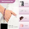 TiMOVO Marble Beaded Phone Wrist Strap, Hands-Free Healing Beaded Cell Phone Charms Strap Lanyard with Tether Tab, Elegant Healing Stone Wristlet Bracelet Phone Case Bracelet Strap for Women(Gradient Purple)