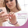 TiMOVO Marble Beaded Phone Wrist Strap, Hands-Free Healing Beaded Cell Phone Charms Strap Lanyard with Tether Tab, Elegant Healing Stone Wristlet Bracelet Phone Case Bracelet Strap for Women(Gradient Purple)