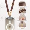 TiMOVO Phone Crossbody Strap, Adjustable Phone Lanyard with 1× Leather Phone Strap, 1× Wrist Strap, 1× Pads, Crossbody Phone Lanyards, Adjustable Phone Chain Compatible with Most Smartphones, Brown