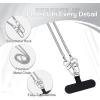 TiMOVO Phone Crossbody Strap, Universal Phone Lanyard with 1× Metal Phone Strap, 1× Wrist Strap, 2× Pads, Crossbody Phone Lanyards, Phone Chain Compatible with Most Smartphones, Bright Silver(Bright Silver)