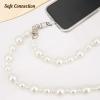 TiMOVO Universal Phone Lanyard, Beaded Pearls Cell Phone Chain Anti-Theft Crossbody Strap for iPhone 15 Pro Max and Most Smartphones, Adjustable Cell Phone Neck Holder for Women, White(Beaded Pearls White)