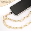 TiMOVO Universal Phone Lanyard, Metal Cell Phone Chain Anti-Theft Crossbody Strap for iPhone 15 Pro Max and Most Smartphones, Adjustable Cell Phone Neck Holder for Women, Golden(Golden)