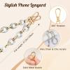 TiMOVO Universal Phone Lanyard, Metal Cell Phone Chain Anti-Theft Crossbody Strap for iPhone 15 Pro Max and Most Smartphones, Adjustable Cell Phone Neck Holder for Women, Leopard(Marble White)