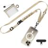 TiMOVO Clip and Go Phone Strap with Wallet, Phone Lanyard Crossbody with Zippered Pouch Adjustable Strap for Phones, Beige