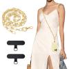 TiMOVO Universal Phone Lanyard, Metal Cell Phone Chain Anti-Theft Crossbody Strap for iPhone 15 Pro Max and Most Smartphones, Adjustable Cell Phone Neck Holder for Women, Golden(Golden)