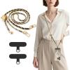 TiMOVO Universal Phone Lanyard, Metal Cell Phone Chain Anti-Theft Crossbody Strap for iPhone and Most Smartphones, Adjustable Cell Phone Neck Holder for Women, Gold+White(Gold+black)