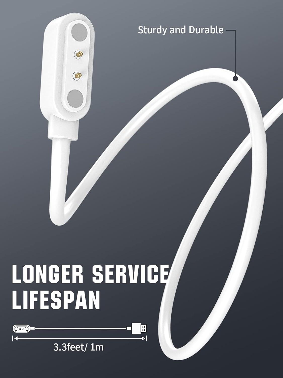 imageTiMOVO 33FT Smart Watch Charger Compatible with YAMAY Letsfit VeryFitPro Magnetic USB Smartwatch Charging Cable for Willful SW021 SW023 SW025Umidigi Uwatch 3S 3 2 2S BlackWhite