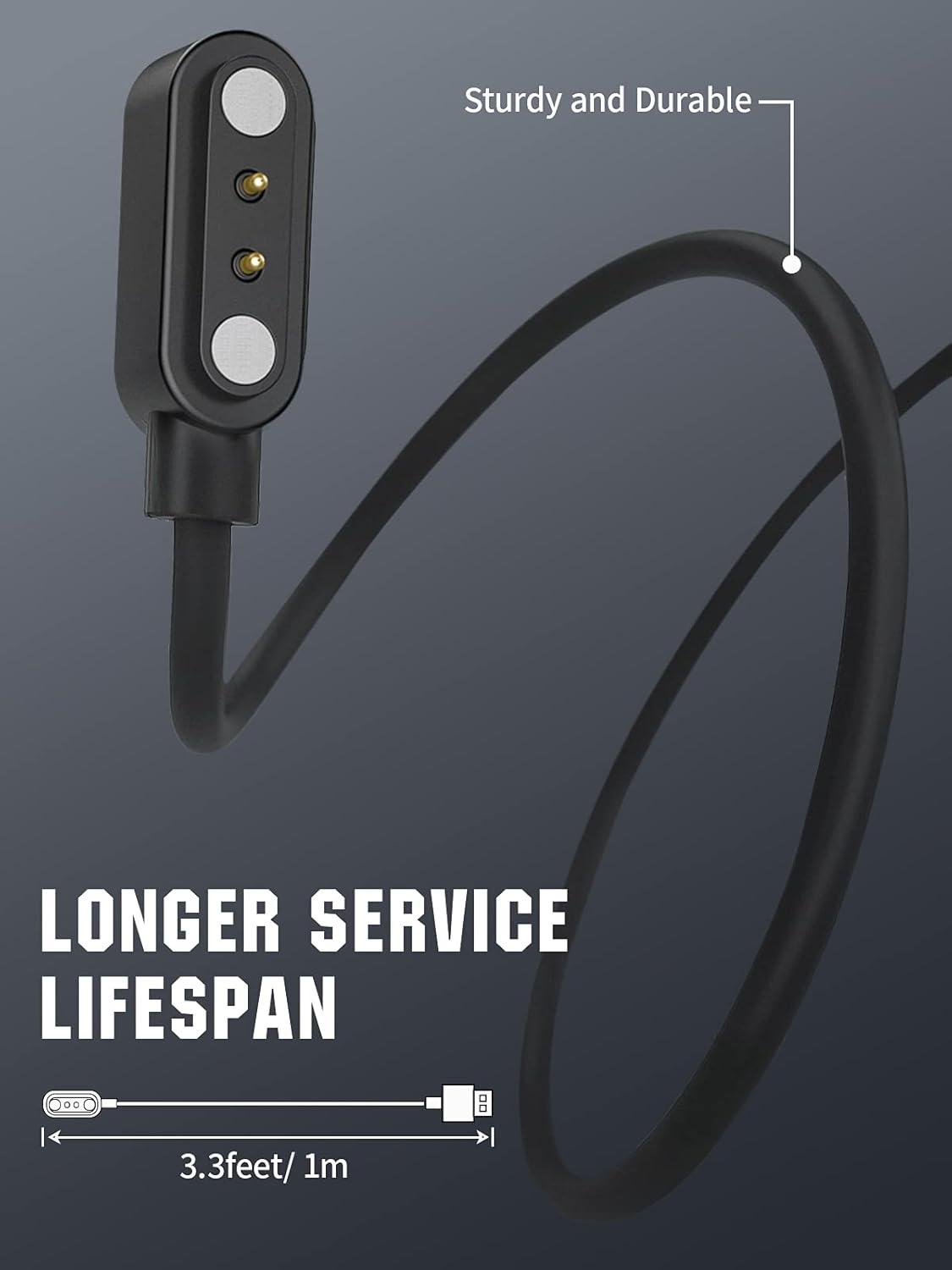 imageTiMOVO 33FT Smart Watch Charger Compatible with YAMAY Letsfit VeryFitPro Magnetic USB Smartwatch Charging Cable for Willful SW021 SW023 SW025Umidigi Uwatch 3S 3 2 2S BlackBlack