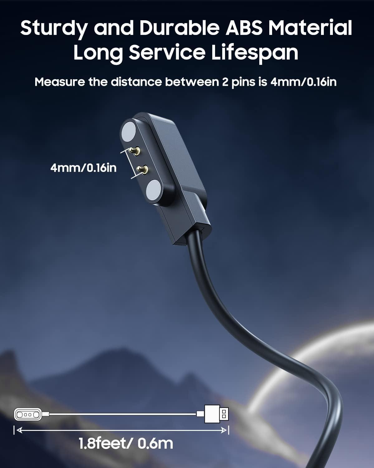 imageTiMOVO Charger Compatible with SW022LW11GTX FitnessCXB01Mugo Chalvh 169quot Magnetic USB Charging Cable 197ft60cm Replacement Charging Power Cable Cord Black