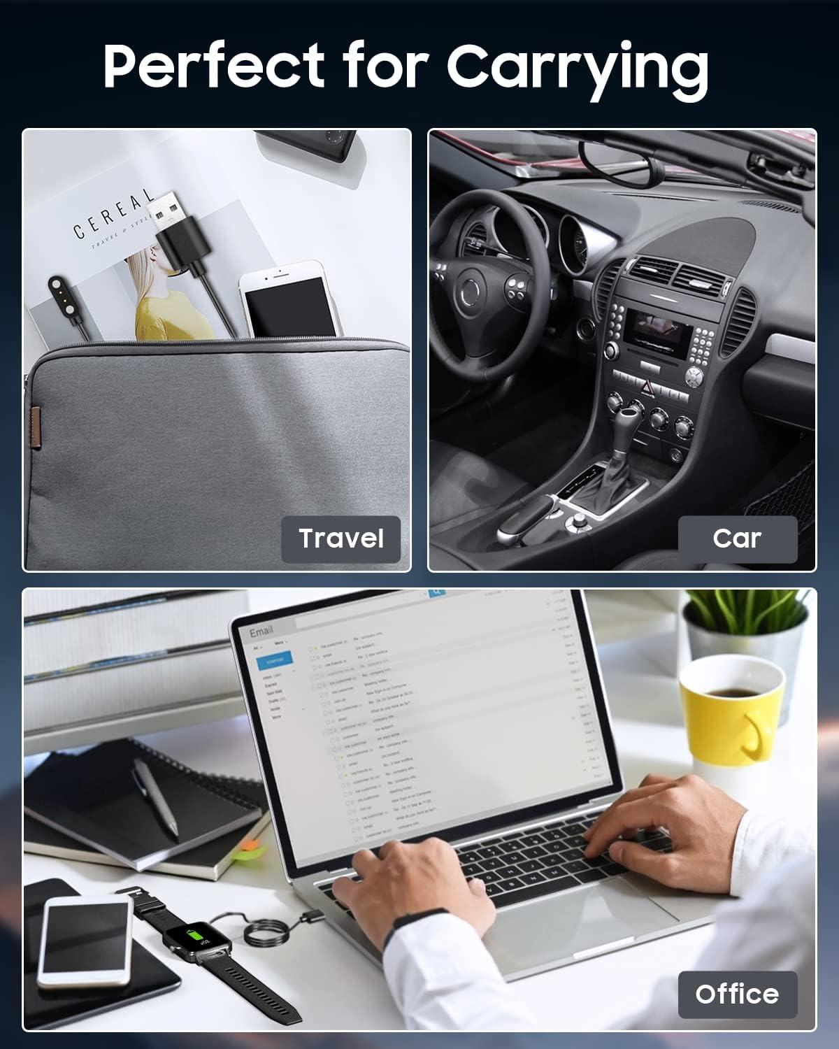 imageTiMOVO Charger Compatible with SW022LW11GTX FitnessCXB01Mugo Chalvh 169quot Magnetic USB Charging Cable 197ft60cm Replacement Charging Power Cable Cord Black