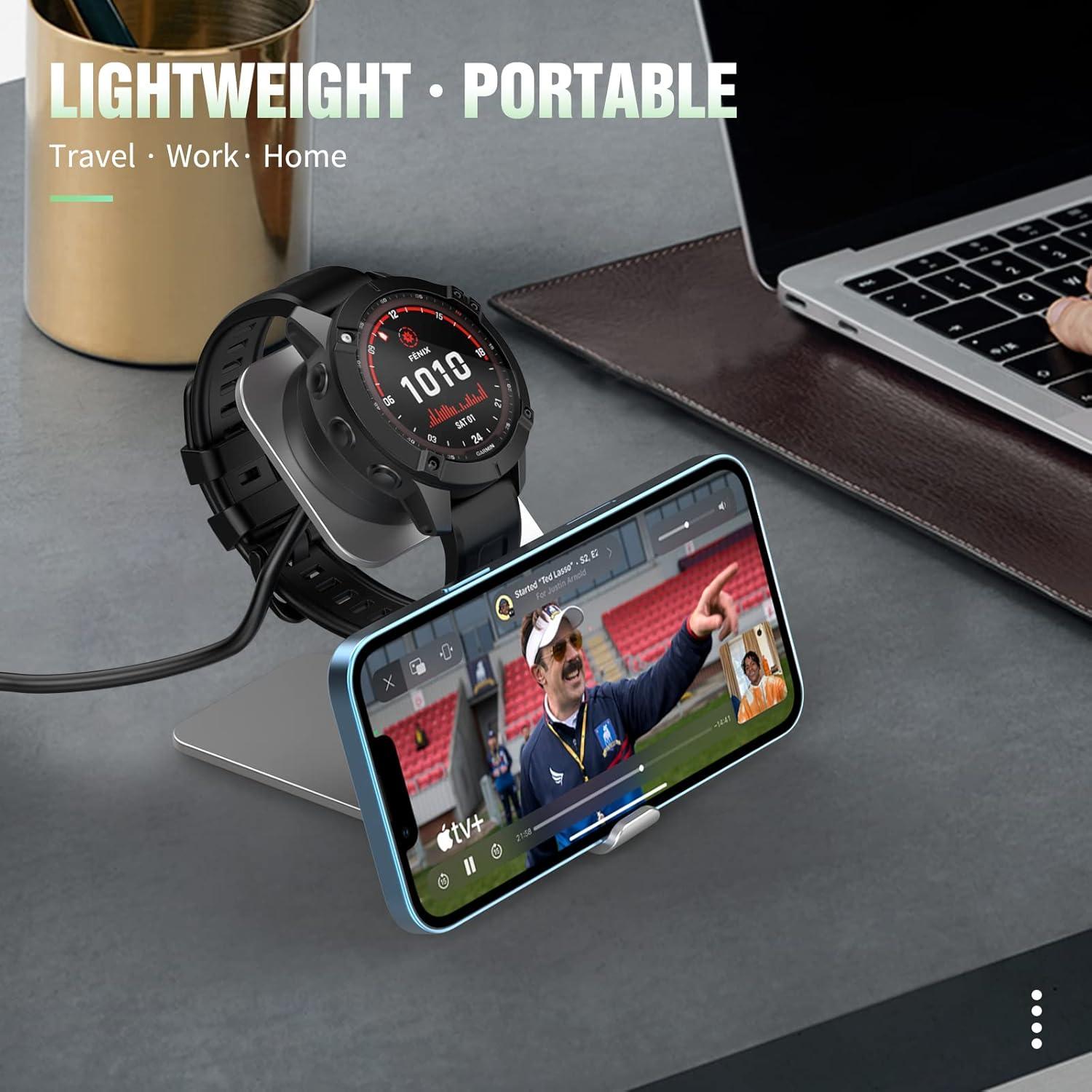 imageTiMOVO Charger Dock Stand for Fenix 5 5S 5X 6 6S 6XInstinctVivoactive 3 4VenuVenu 2Forerunner 245 45 45S 645 745 945 935 with 54ft USB Charging Cable Magnetic Charging Cradle StationSpace Gray